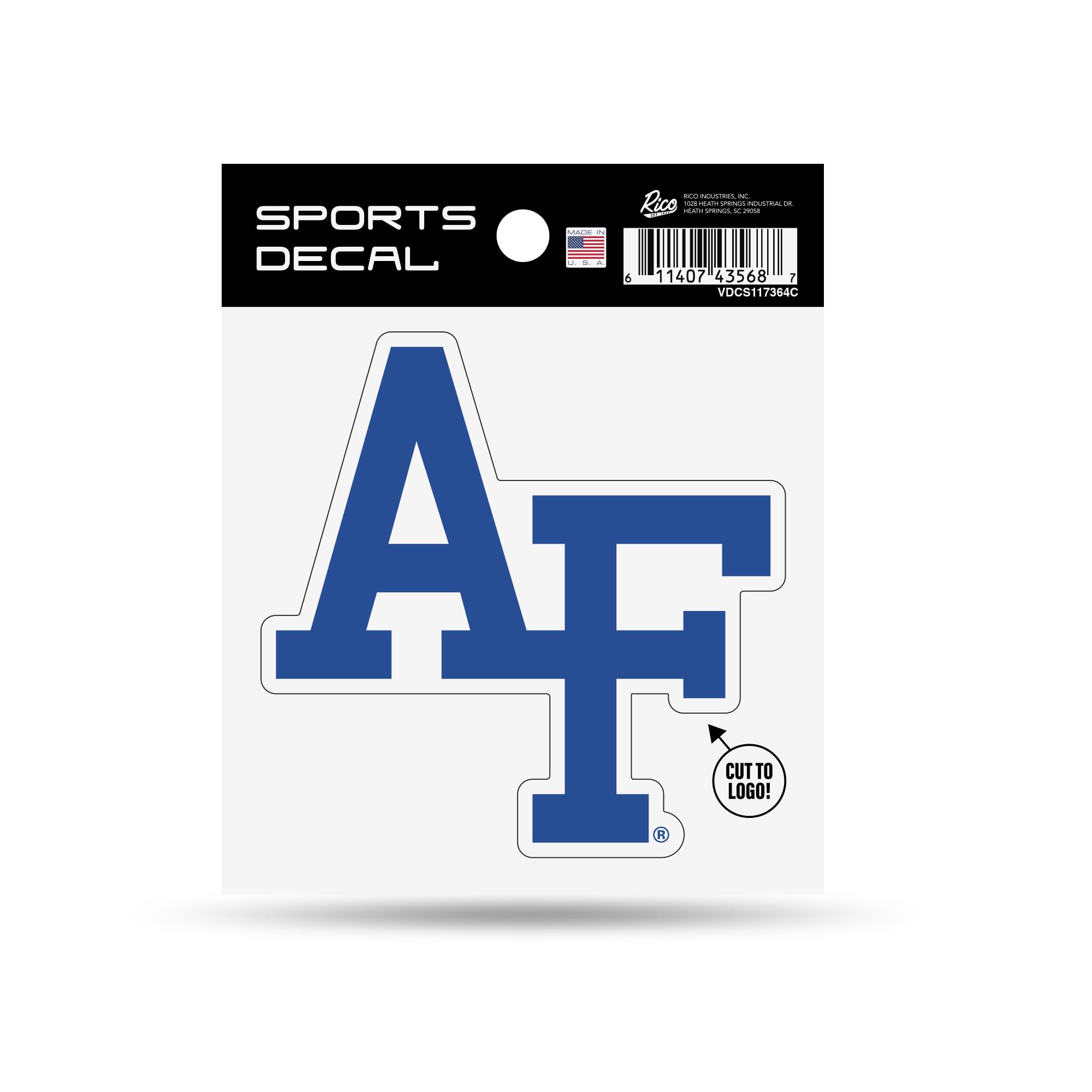 Rico Industries NCAA Air Force Academy Falcons – AF Primary Logo 10,2 x 10,2 cm Sport-Aufkleber