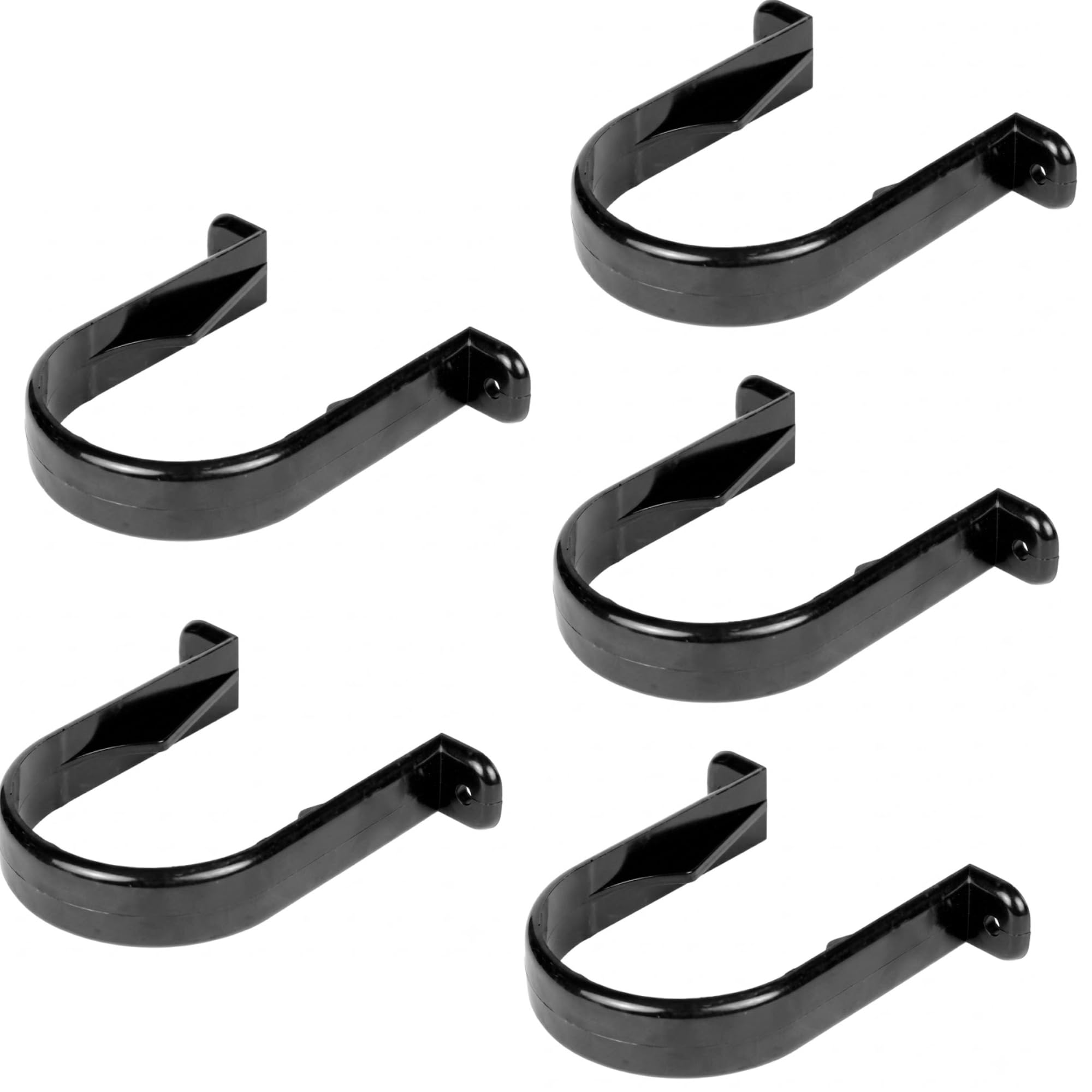 68mm Round DownPipe Guttering Bracket- Guttering Pipes and Fittings- Pack of 5, Black