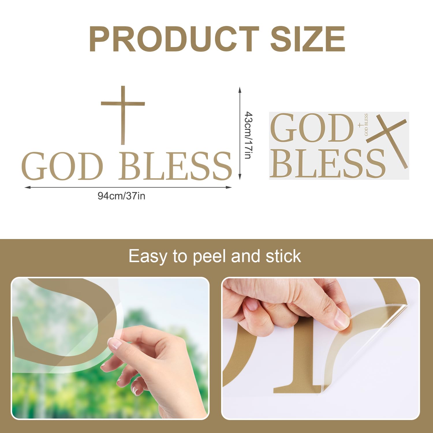 Amazon.com: God Bless Cross Wall Decal, PVC Material God Bless