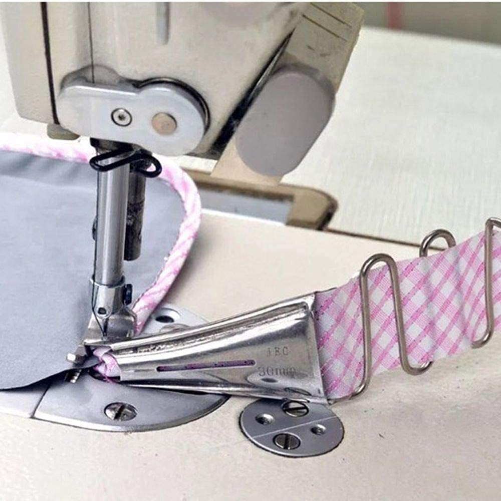 YICBOR overlock Folder #A10 Hemmer Right Angle Bias Binder for lockstitch Machine Binding of Curve Edge (18mm)