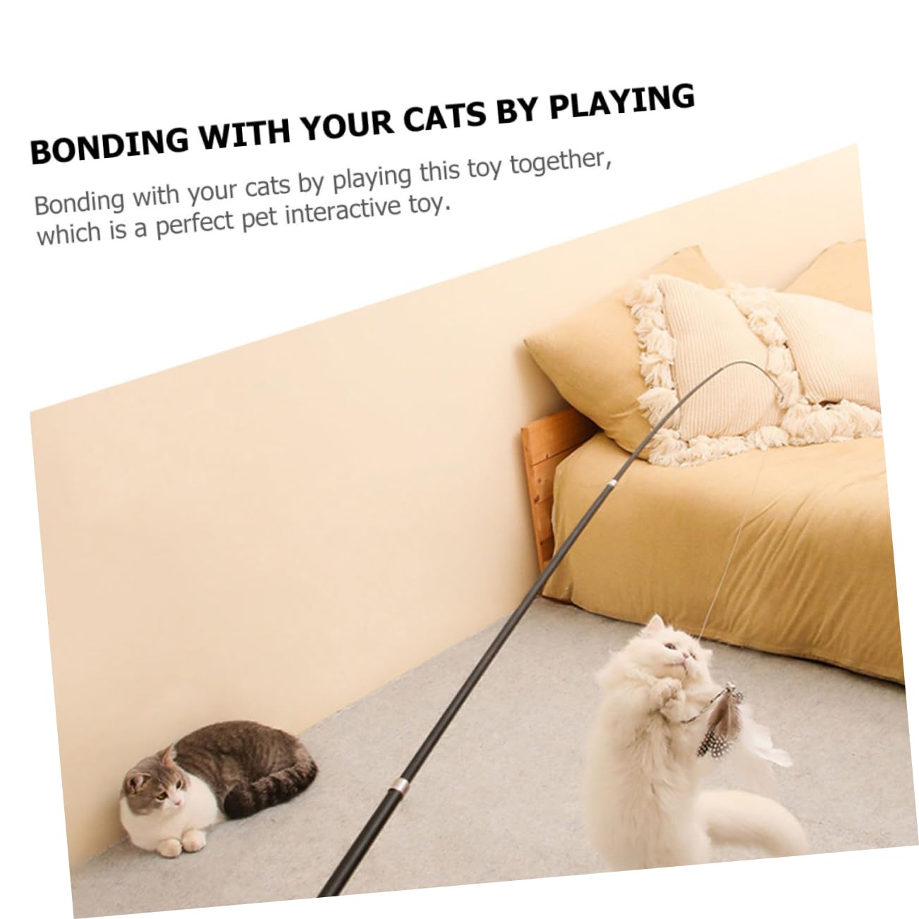 SUPVOX 6pièces Canne Téaser pour Chat De Extensible avec Plumes Jouets Interactifs pour Chats Et Chatons
