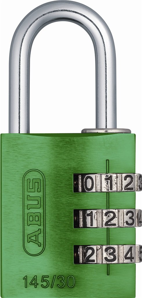 ABUS145/30 C Aluminum Resettable Combination Padlock, 3 Dial, Green