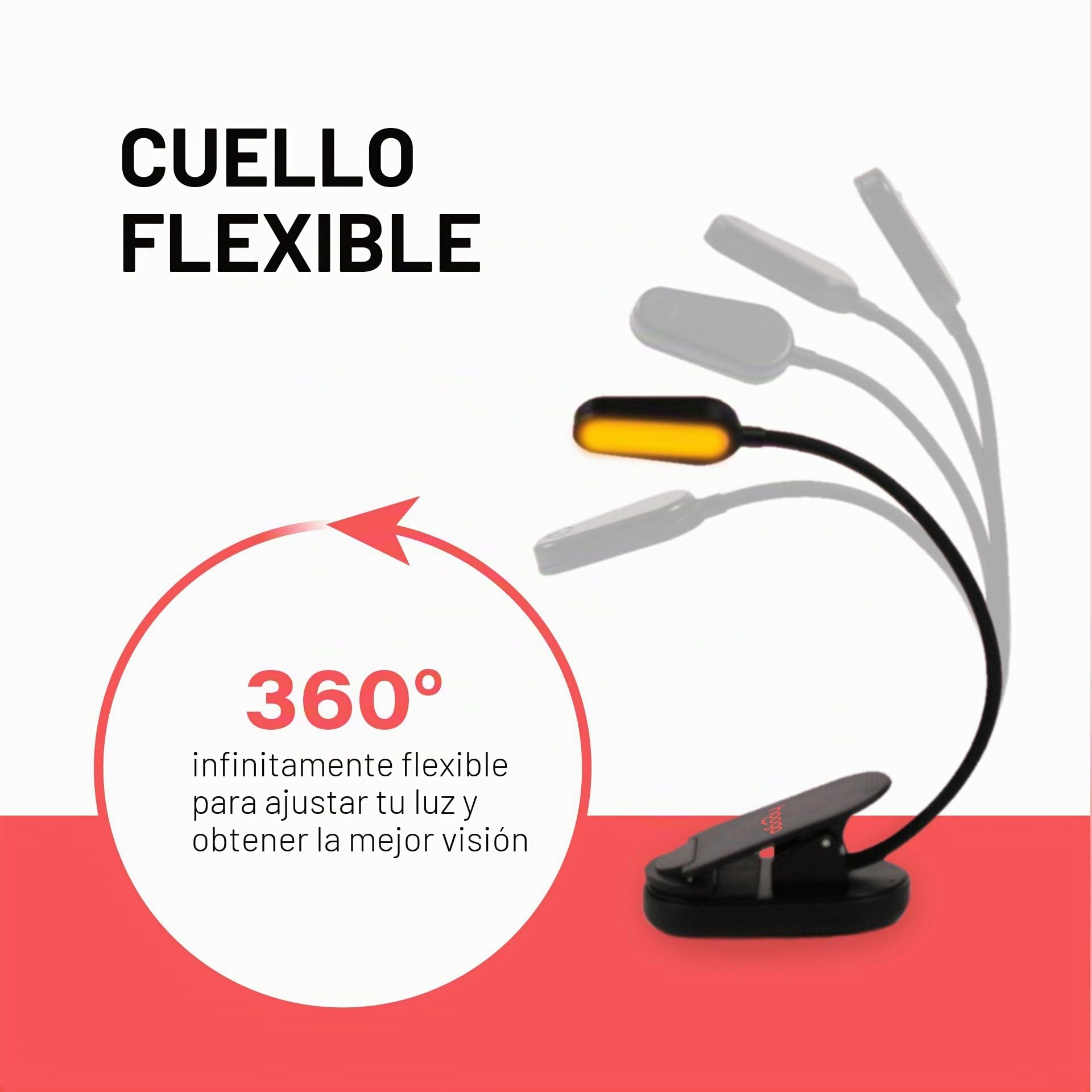 hooga Luz de libro ámbar, recargable con clip de bloqueo de luz azul, luz de lectura LED, 1600 K, cuidado de los ojos cálido para cama, estudiantes, niños, viajes, enfermería, estudio