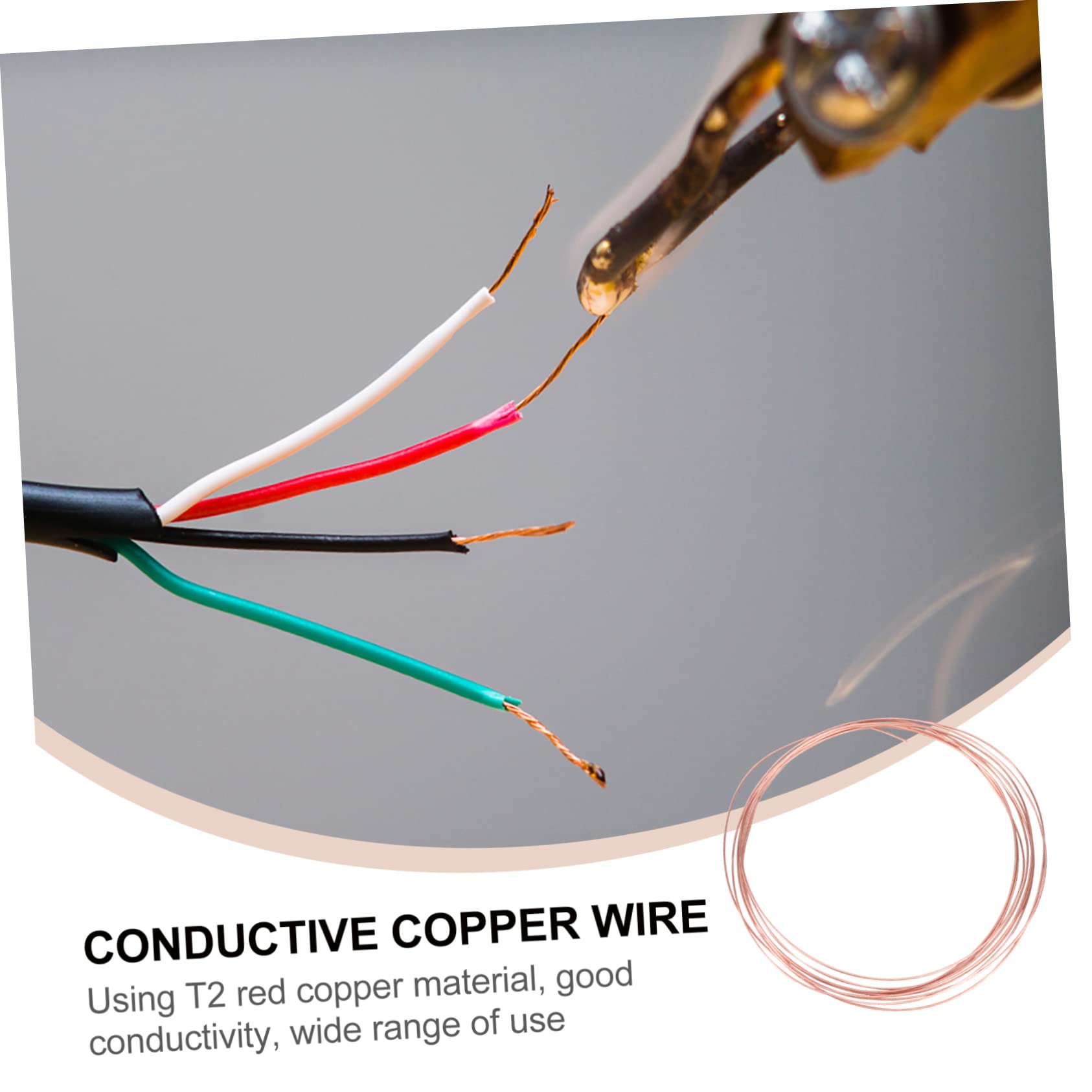 FUNOMOCYA Craft Copper Wire Roll 1.5mm T2 Pure Copper 5m Length Conductive for Projects