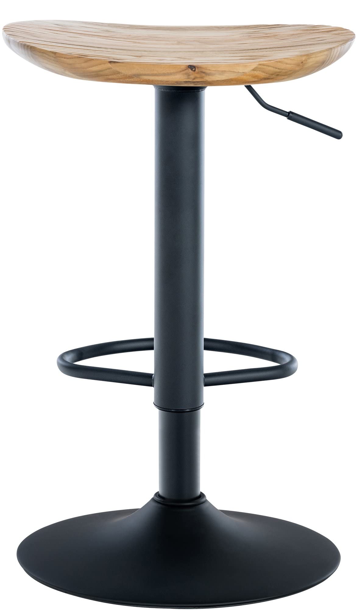 CLP Set De 2 Taburetes De Bar Skelde con Asiento De Madera I Juego De 2 Sillas para Barra De Cocina con Base Metálica Color Natura