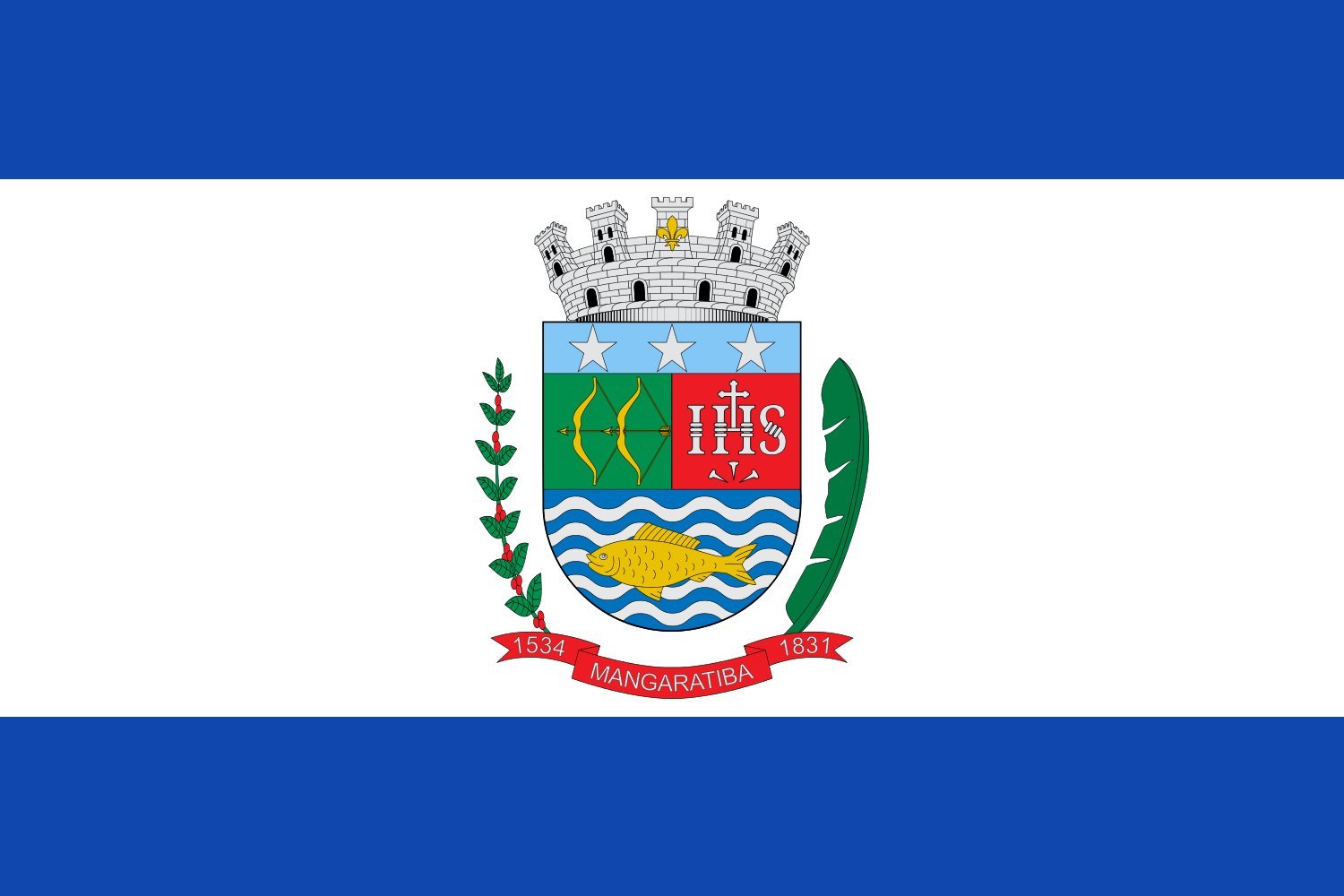 Drapeau de Mangaratiba RJ grand format pour supporter et pavoiser