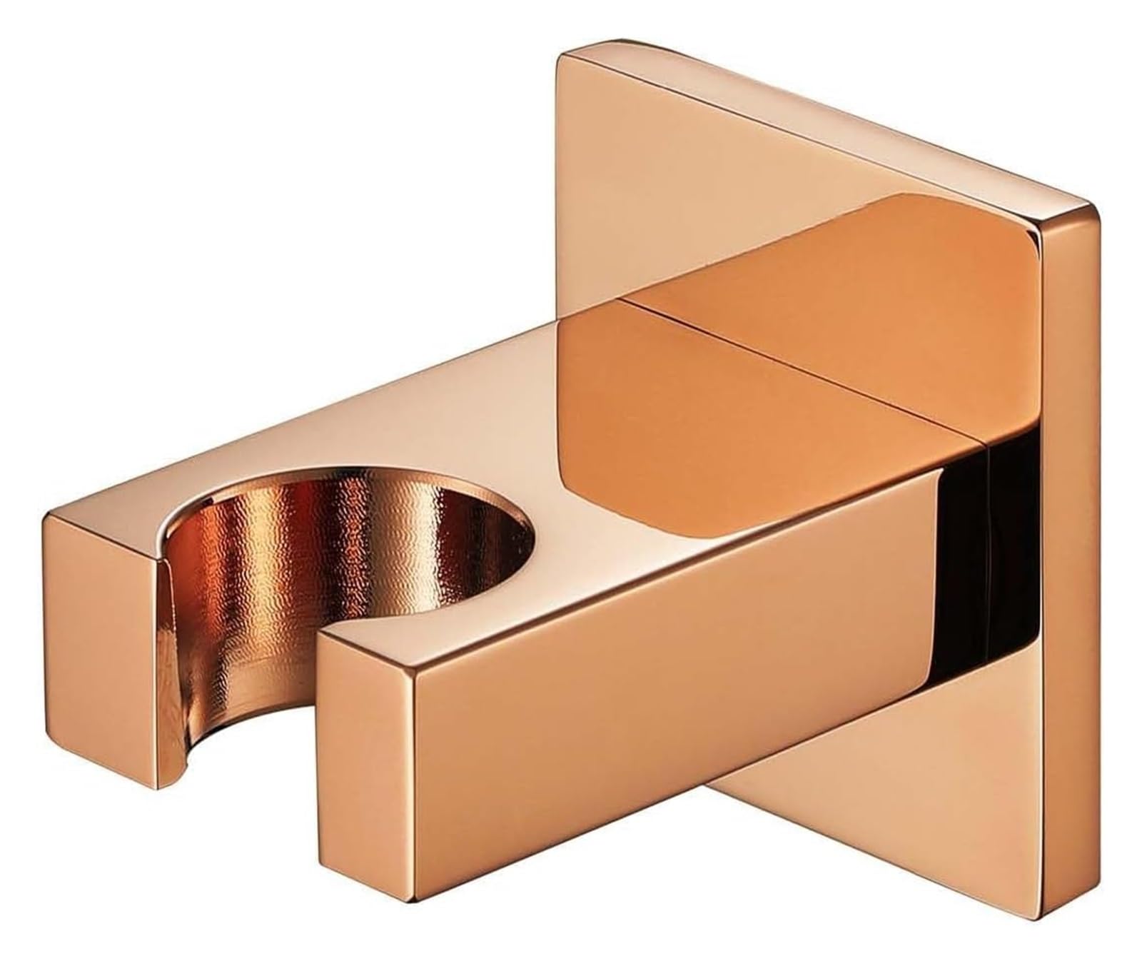 KRXSOBNV Shower head bracket, Wall Mount Handheld Brushed Gold Drilling Brass Shower Handle Holder Square(Rose Gold)