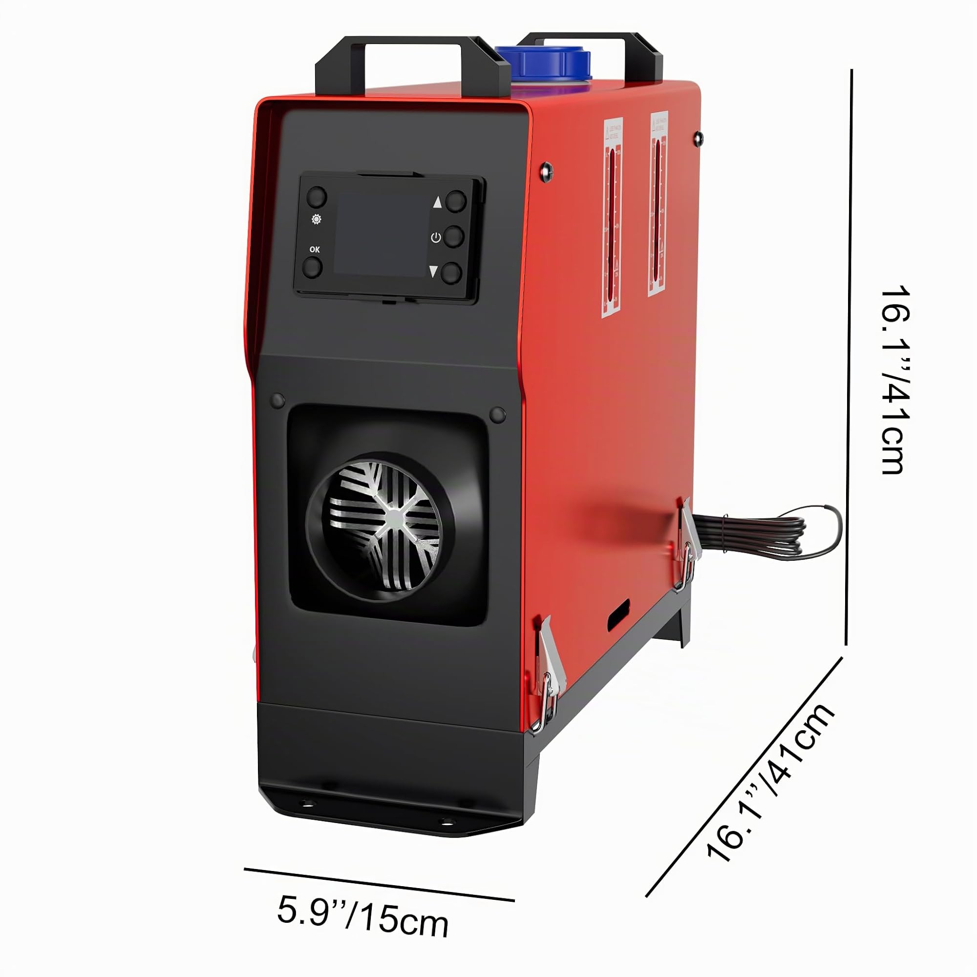 UISEBRT 12V Diesel Standheizung 8kw, Standhezung Dieselheizung Diesel Lufterhitzer, Air Diesel Heizung mit Fernbedienung LCD Monitor Schalldämpfer für LKW Wohnmobil RV Boote Auto (Rot, Typ B)