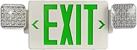 Vista 18 de TANLUX Letrero de salida de carcasa negra con luces de emergencia, luz LED de salida de emergencia con batería de respaldo, certificación UL, combo