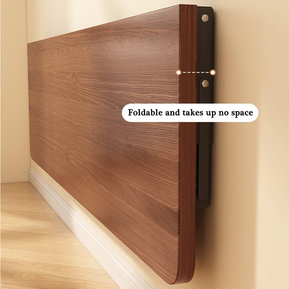 Wall Mounted Folding Table,Computer Desk Wall Mounted Folding Table Wood,Space Saving Fold Down Floating Desk for Study,Ideal for Small Spaces Office Bedroom Kitchen,Computer Desk
