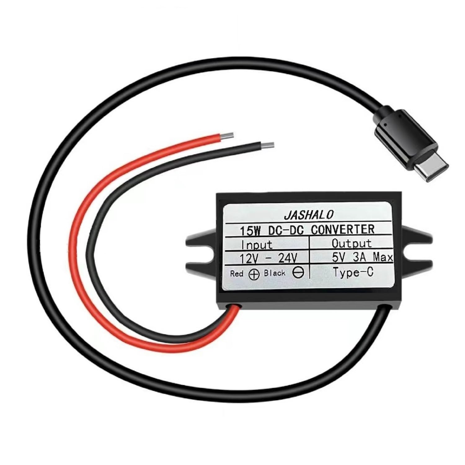Waterproof 12V/24V to 5V USB C Converter, Quick Charge QC3.0 USB Type-C Buck Charging Module, DC-DC Step Down Power Adapter Compatible with Raspberry