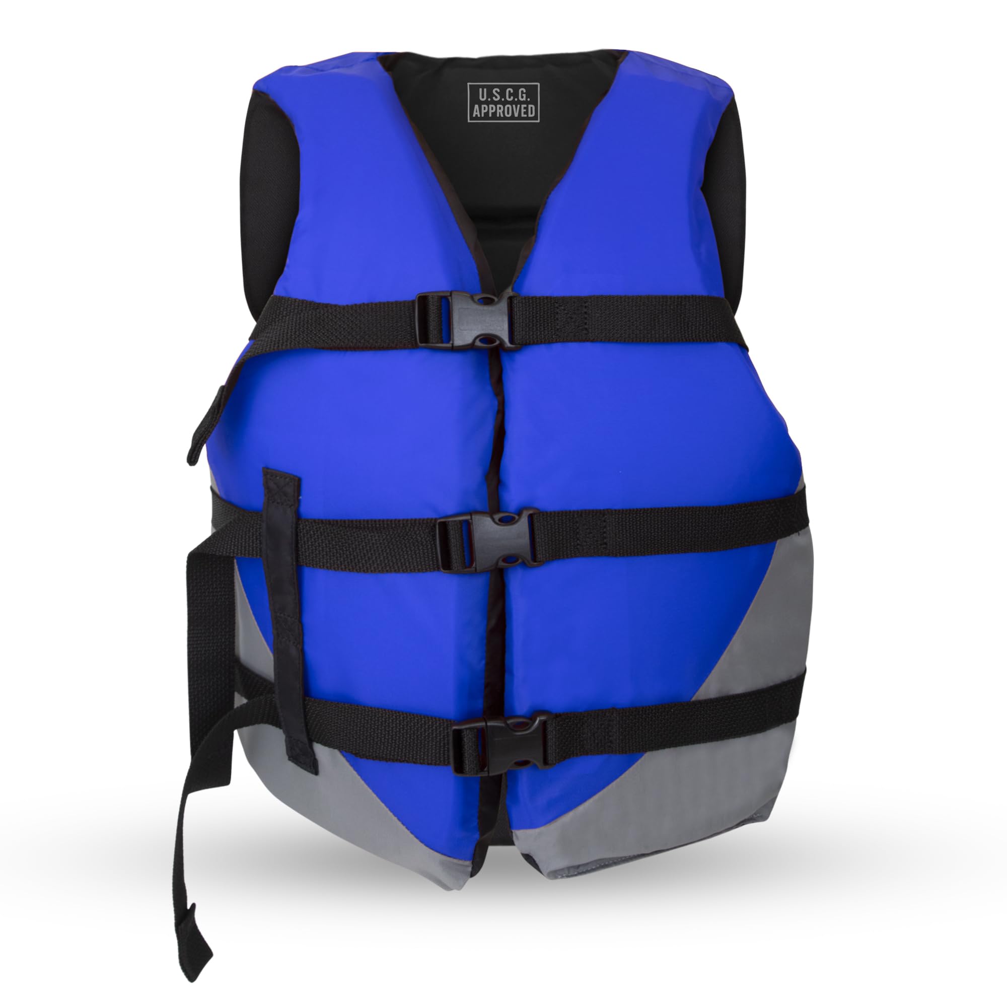 MW Adult Universal Life Vest, USCG Approved Type III Life Jacket for Adults, Great for Boating, Fishing, Tubing, & Other Water Sports. (BLUE, Oversize 2XL-5XL)
