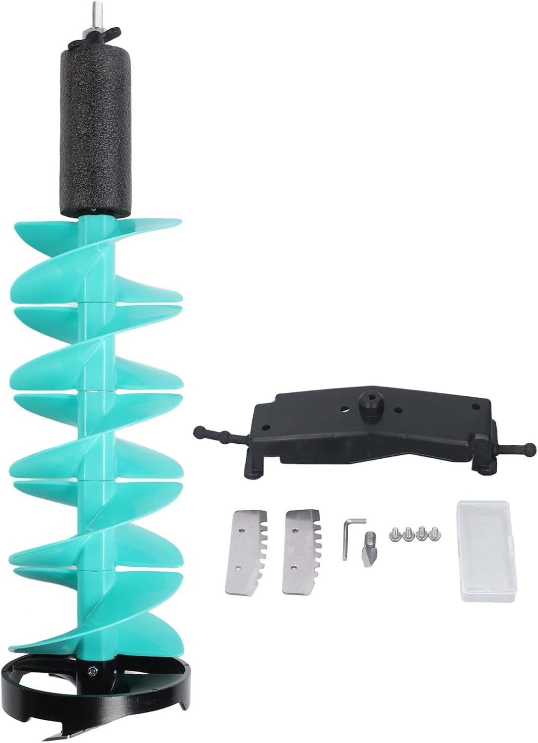 8 Inch Electric Ice Fishing Auger Drill Bit - Lightweight Aluminum Alloy & Nylon, Universal Adapter, Floating Tube Design for Deep Waters & Thick Ice