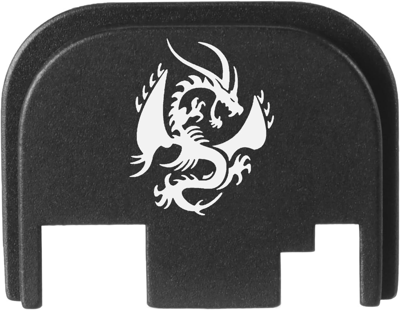 NDZ Performance Rear Slide Cover Back Plate for Glock Gen 1-4 Laser Engraved Hardcoat Anodized Aluminum in Black - Tribal Dragon V2