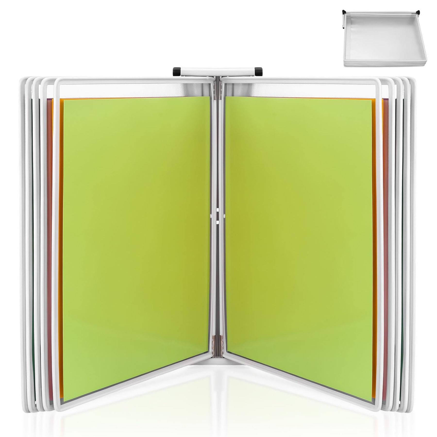 Portadocumenti Parete con 10 Tasche Espositive, Organizer Documenti Scrivania, Sistema Riferimento Scrivania, Espositore Cataloghi.