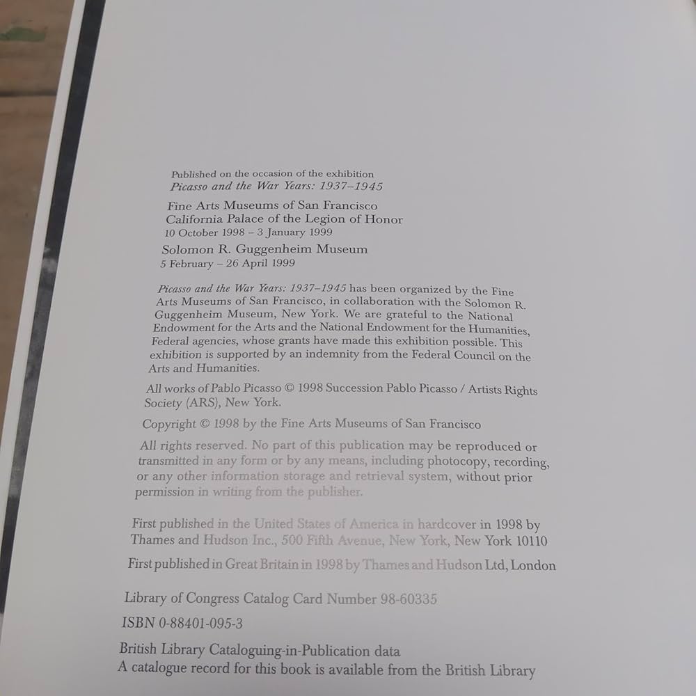 【ピカソ画集】PICSSSO AND THE WAR YEARS Picasso and the War Years 1937-1945: Picasso, Pablo; Nash