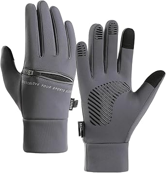 Winter Warm Gloves Men Women, Windproof Waterproof Thermal with Touchscreen Fingers Anti-Slip Palm Outdoor Cycling