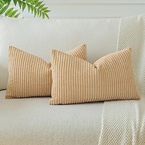 Jotom Fundas De Almohada De Pana A Rayas 40x60 Cm Boho Decorativas Funda De Cojín Lumbar Para Sofá Dormitorio 16x24 Pulgadas Juego De 2