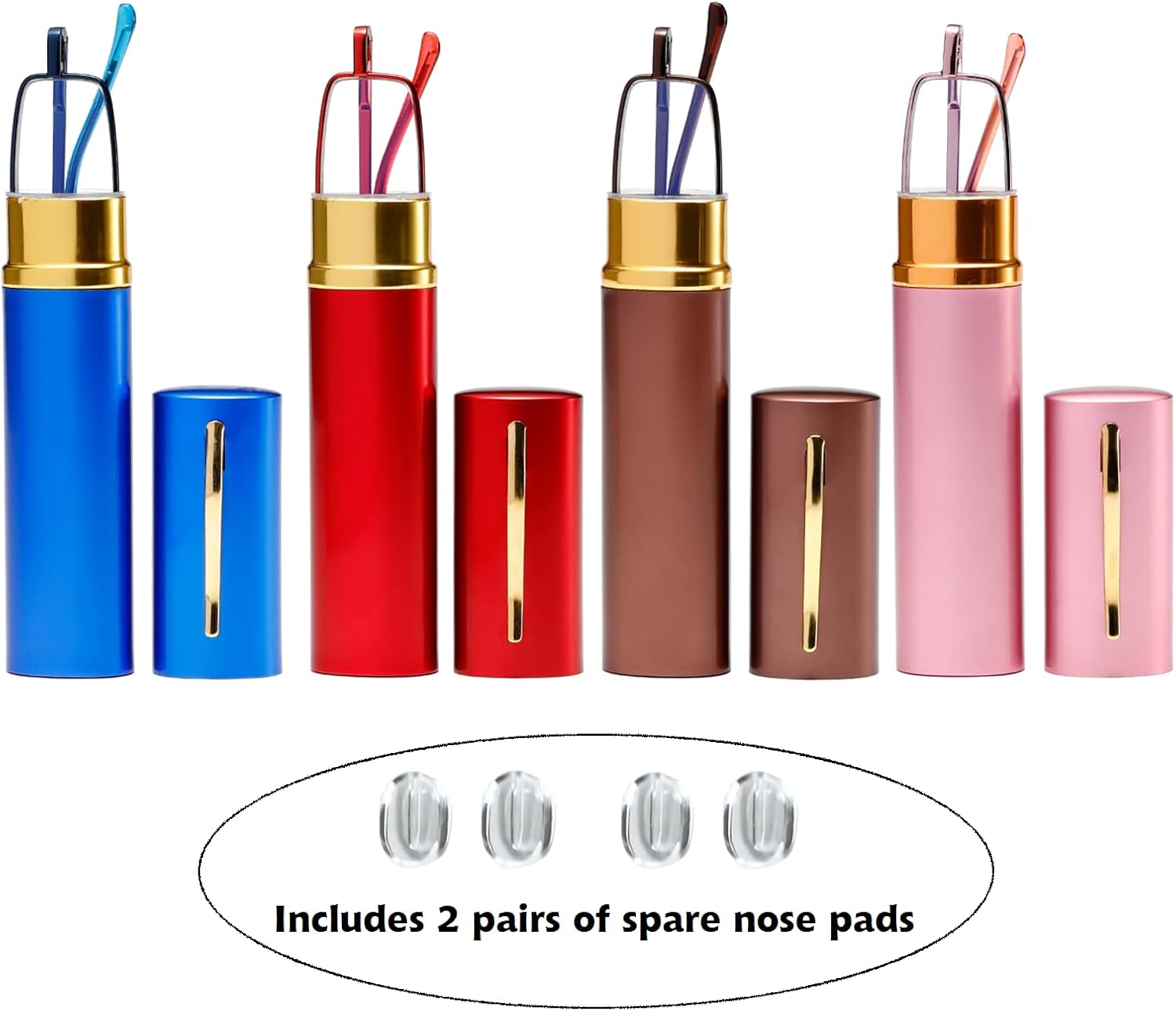 Blue Light Blocking Reading Glasses - Slim Pocket Readers with Pen Clip Case Mini Lightweight Readers - Image 2