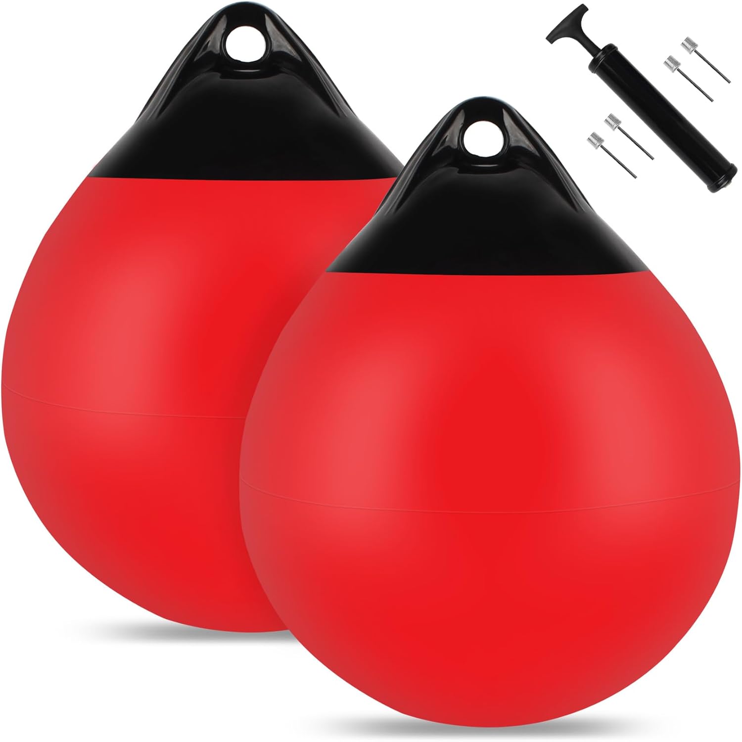 Boat Mooring Buoy 10/12/15 inch,Round Boat Fender Ball Boat Buoy Ball,Inflatable Boat Fender Dock Bumper Ball Anchor Buoy Suitable for Yachts Marinas Sailboats Ski Boats