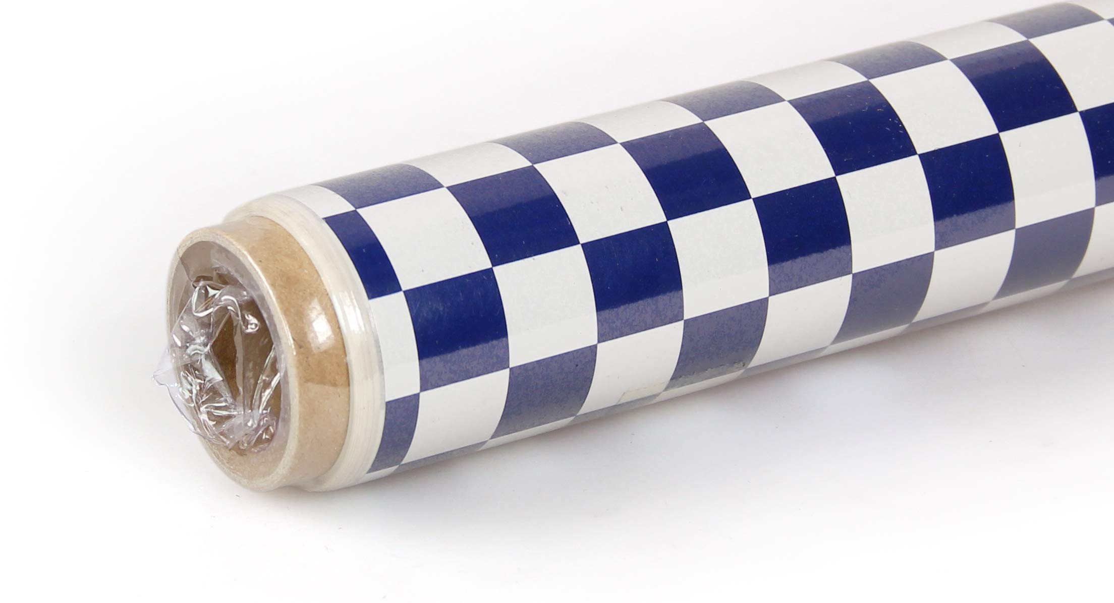 2m Oracover Fun-4 Small Chequered White/Dark Blue