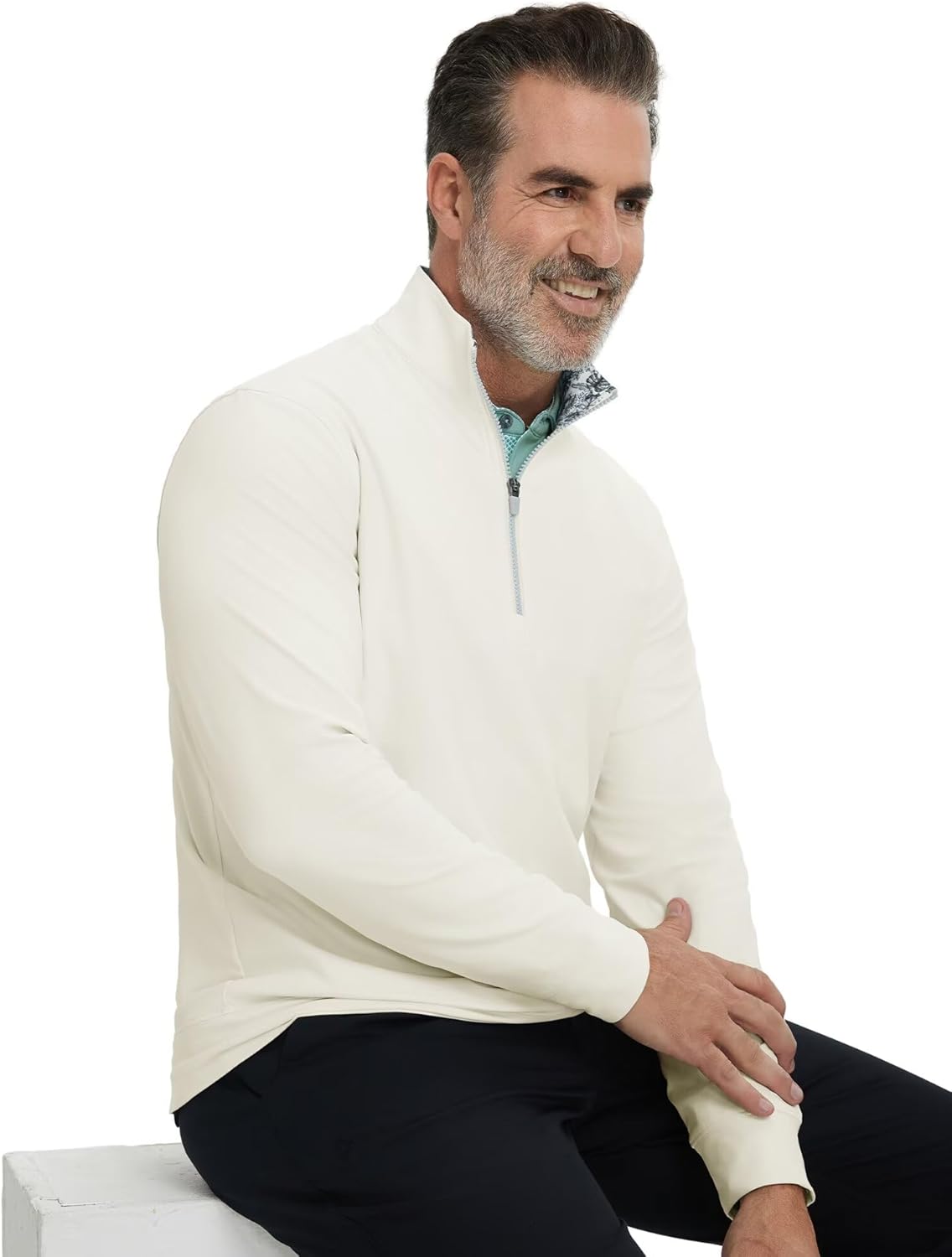 M MAELREG Men's Quarter Zip Pullover Lightweight Mock Neck Long Sleeve Midlayer Athletic Golf Half Zip Sweatshirt for Men - Image 6