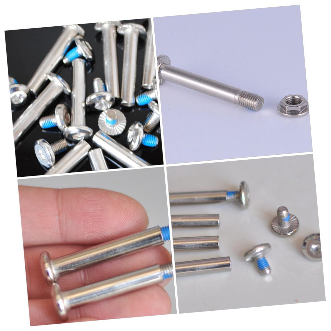 BESPORTBLE 16pcs Skate Bearings Screws Metal Inline Skate Screw Stainless Steel Strong for Skating