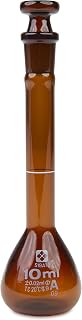 Vee Gee Scientific (2307A-10) Sibata Low-Actinic, Class A, Amber Glass Volumetric Flasks, 10 ml (Pack of 6)