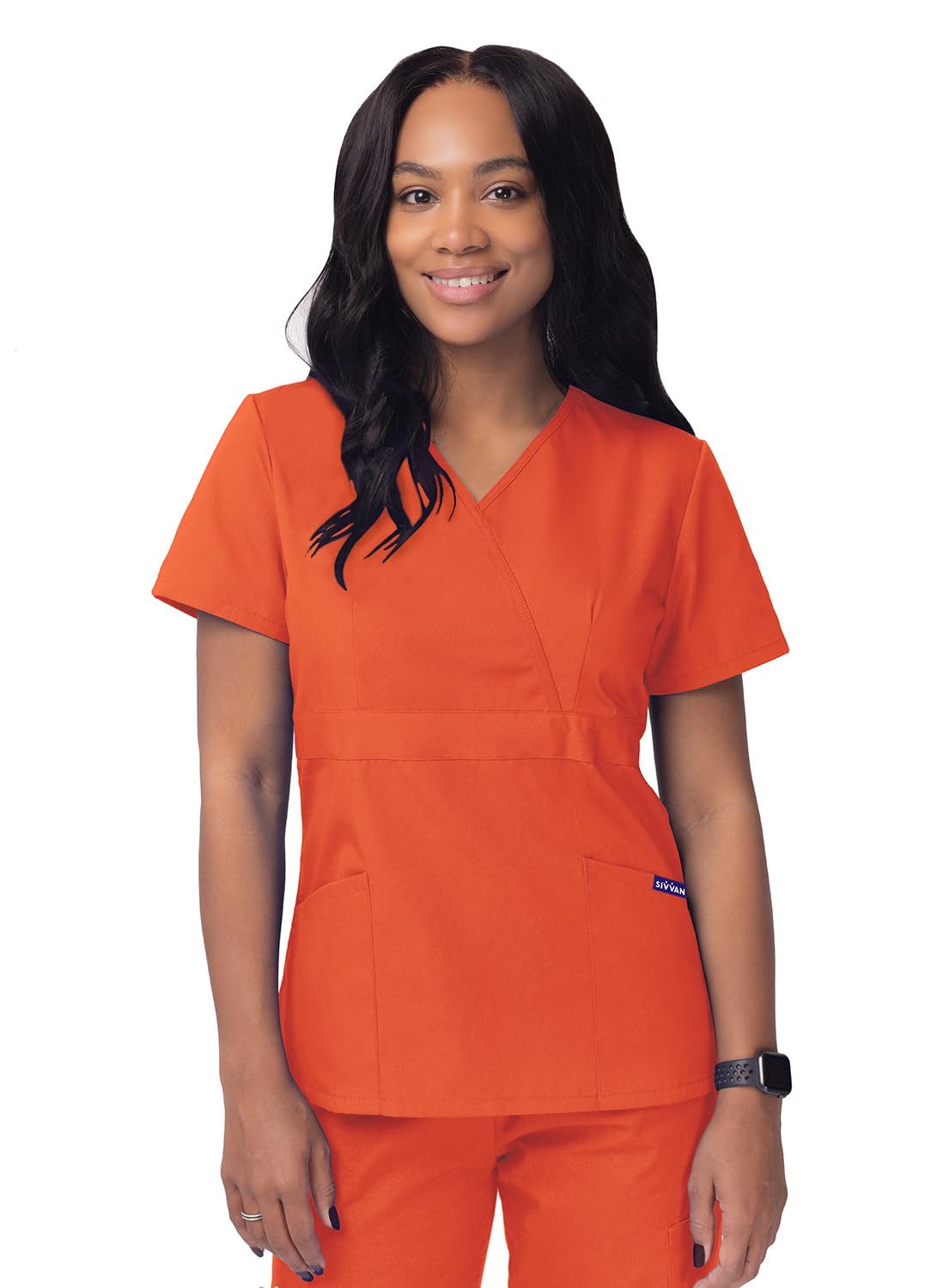 Sivvan Women's Scrubs Mock Wrap Top (Available in 15 Colors) — view 22