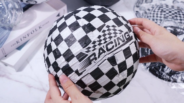 Image of VIHOSE 12 Pieces Black and White Checkered Paper Lanterns Race Car Party Decorations 8 Inch Checkered Flag Hanging Round Paper Lanterns for Checkered Flag Party Birthday Indoor Outdoor Supplies