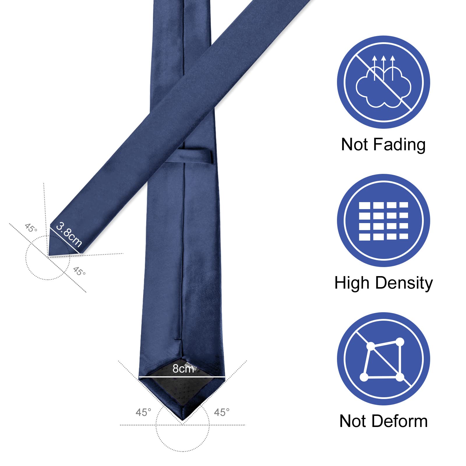 URAQT Cravatta Uomo, Cravatte Slim Uomo Eleganti Neckties, Sottile Tinta Unita Cravatta in Diversi Colori, Cravattino per Lavoro, Festa