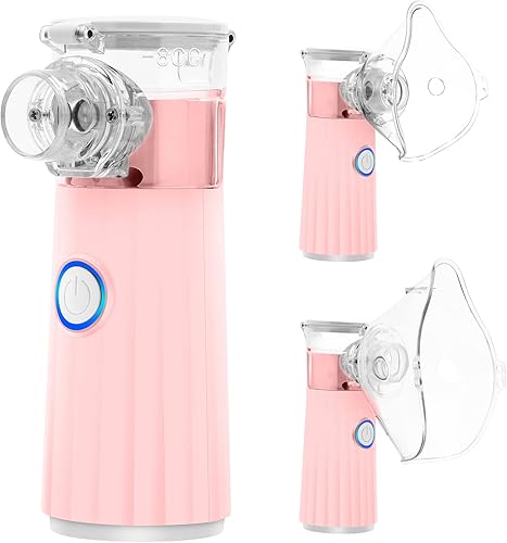 Nebulizador portátil para adultos y niños, nebulizadores de mano, atomizador de vapor personal para problemas respiratorios con 1 juego de