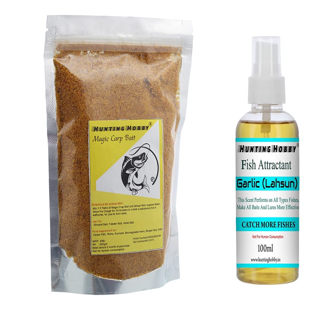 Fishing Magic Carp Bait Food 250g, Garlic Scent Fish Bait Oil 100ml