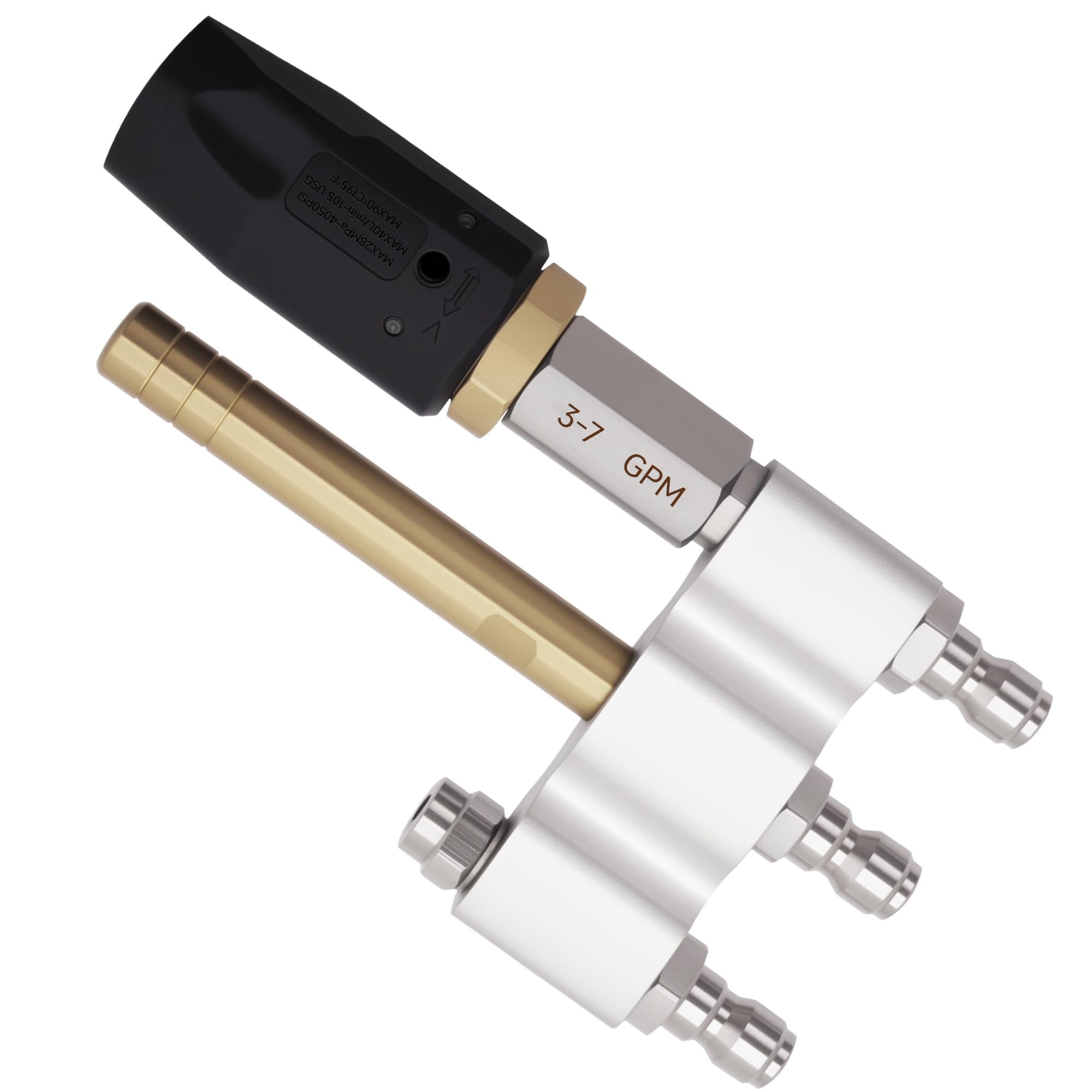 Ugello girevole regolabile per idropulitrice morbida a valle M5, 3 in 1 punta regolabile a lungo raggio con connessione rapida da 1/4", 3-7 GPM punta sparatutto regolabile ugello M5 Twist