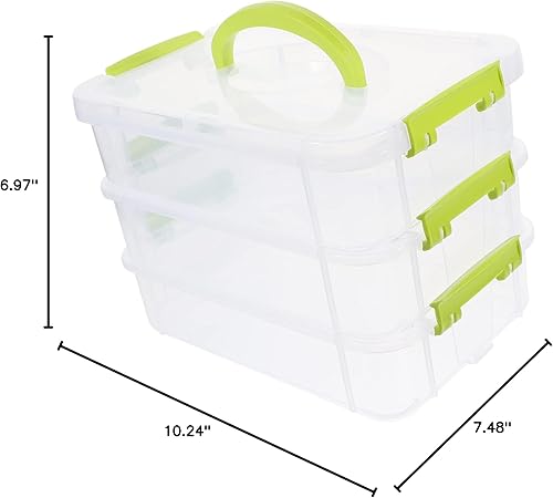 Miniatura 10 de STOBAZA Contenedores Cuentas Práctica Tapa Belleza -capa Libro Suministros Artesanía Organización de Joyería Transparente y Rompecabezas con Mango