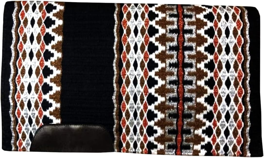 HUMAYL Saddlery Saddle Pad/Blanket for Horses Western Show Horse Saddle Blanket New Zealand Design Handmade Wool Saddle Blanket Top Wool Saddle Pad Regular Size : 34" L x 36" W x 1" inches PAD093