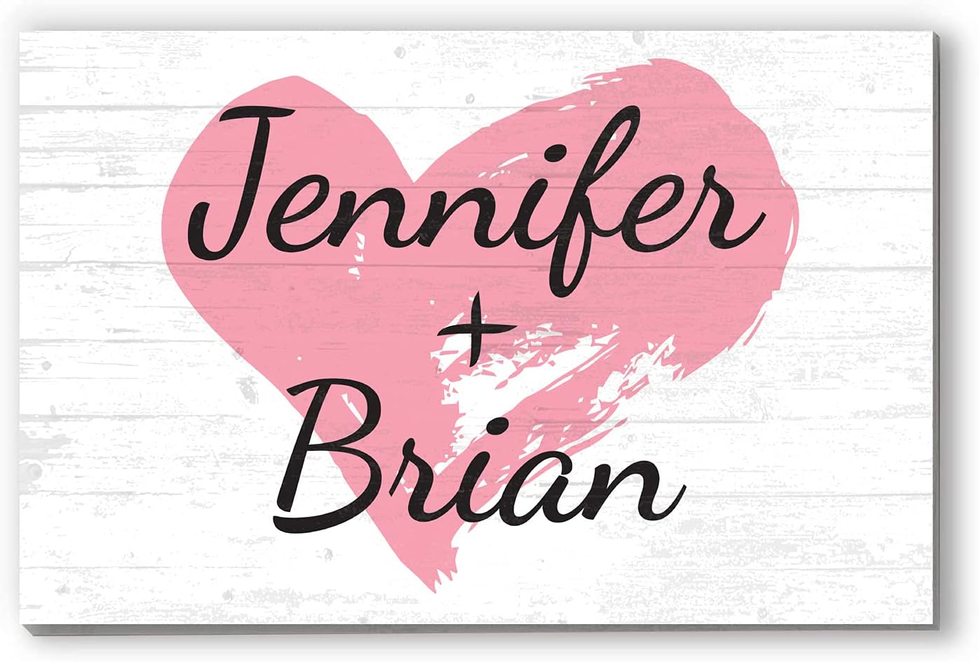Romantic Sign Anniversary or Wedding Gift Personalized for Couple Girlfriend, Boyfriend, Wife, or Husband Solid Wood Sign - 16.5” x 10.5”