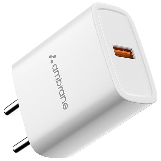 Ambrane 25W USB Mobile Charger Adapter, Quick Charge 3.0 with VOOC
