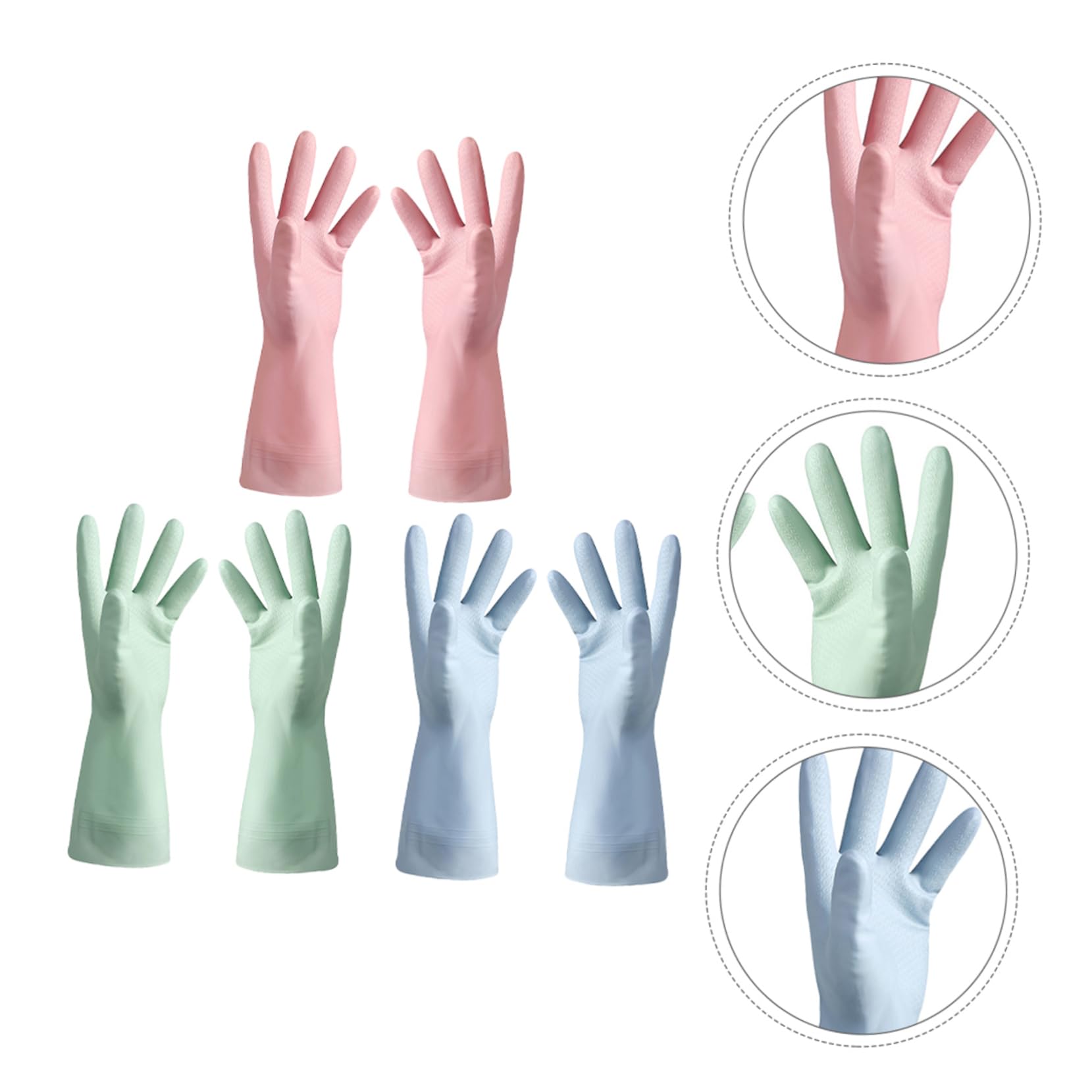 Yardwe 6paia Guanti da Cucina in PVC Impermeabili e Riutilizzabili Pervare i Piatti Presa Antiscivolo Adatti per Pulizia Domestica Faccende Quotidiane