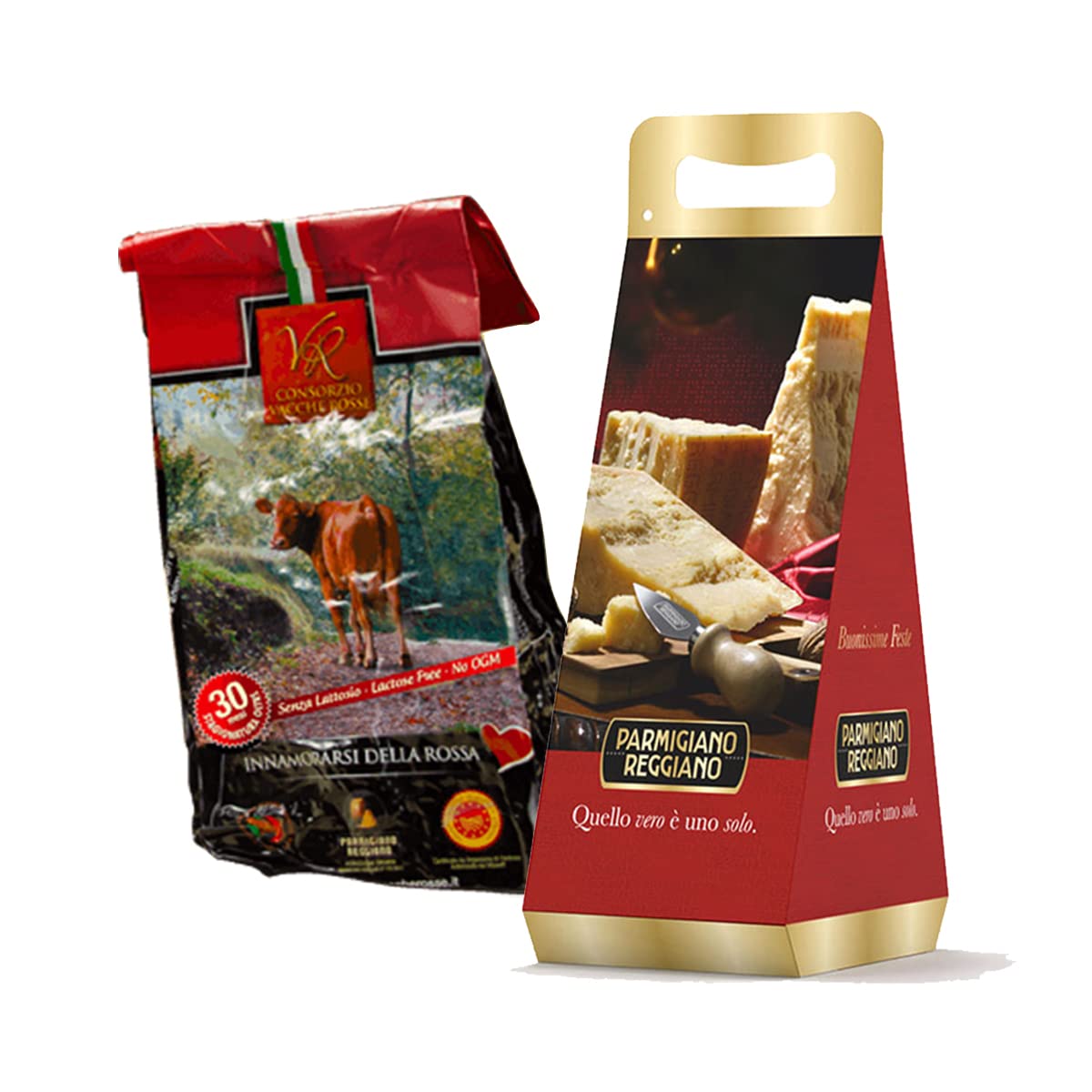 YesEatIs Special Box - Parmigiano Reggiano Consorzio Vacche Rosse 30 mois - 1 Kg - Coffret de Cadeau