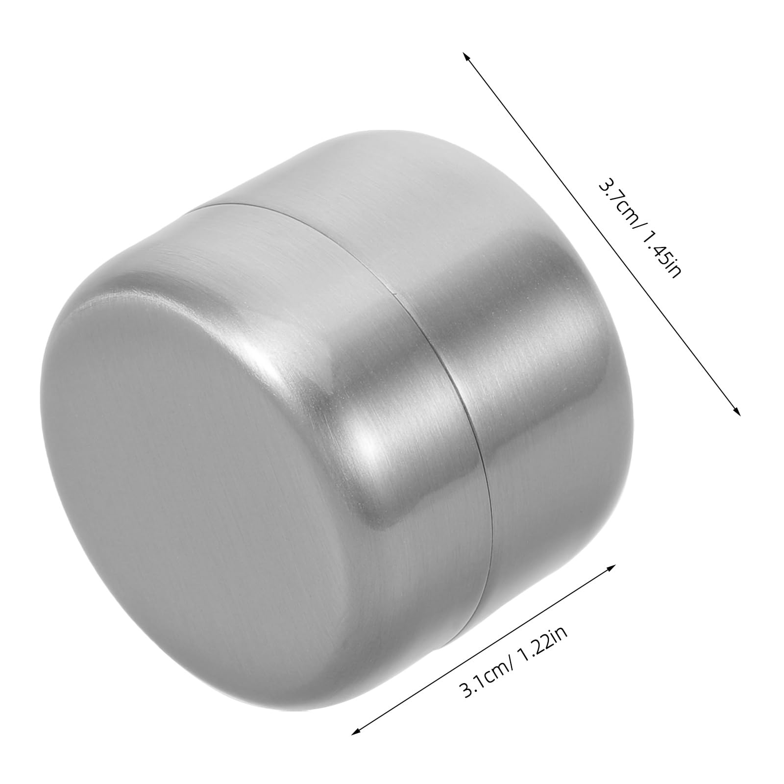 Runde Reise Pillendose aus Edelstahl, Silber, Kleiner