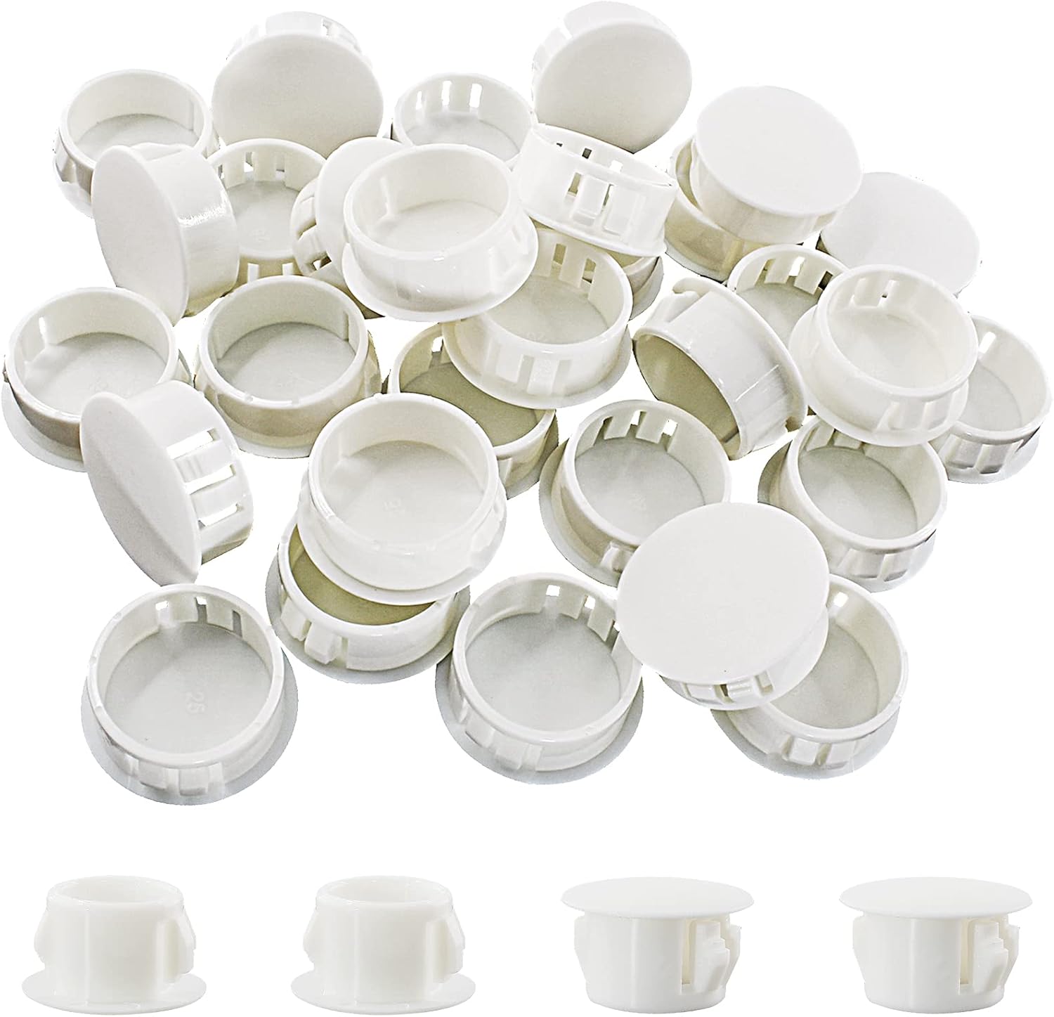 Murtenze 30 Pcs 13mm (1/2") Black Hole Plugs, Plastic Flush Type Panel Plugs Fastener Cover, Round Plastic Snap in Locking Tubing Plug for Kitchen Cabinet Furniture : Tools & Home Improvement