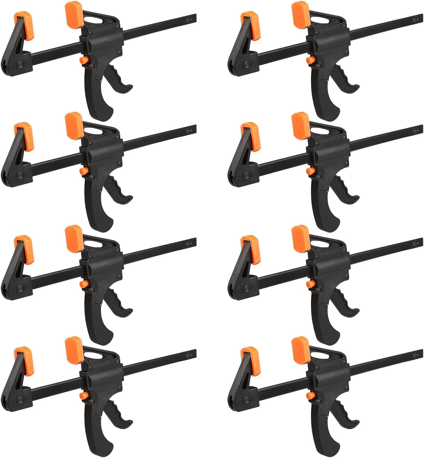 8 Pack 8 Inch F Bar Clamp, Medium Duty 160lbs One Handed Clamps/Spreader, Bar Clamps for Woodworking, Crafting, by GENHAKON