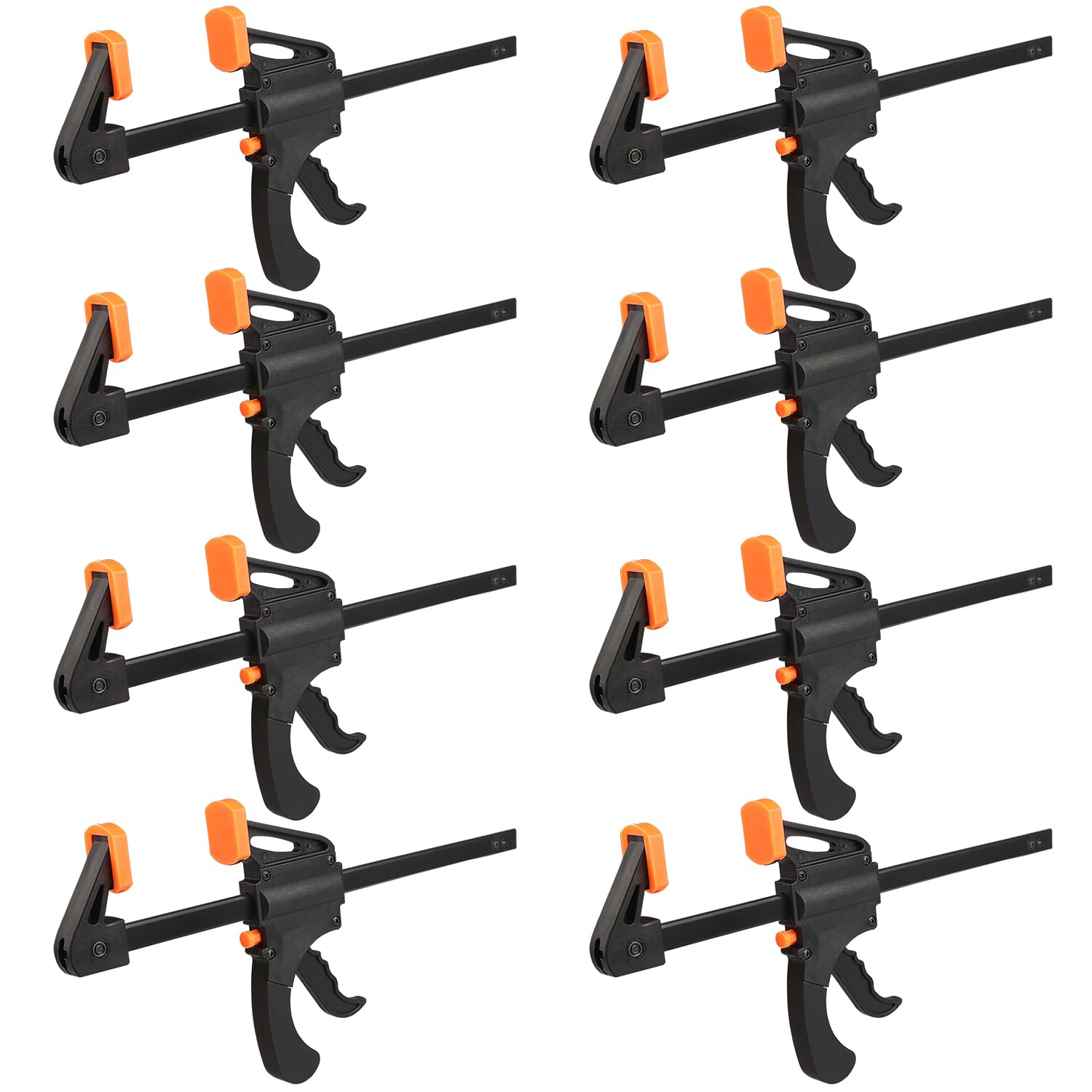 Paquete de 8 Abrazaderas de Barra F Metalicas de 8 Pulgadas, Herramientas Bricolaje, Resistencia Media 160 Libras, para Carpintería, Manualidades, por GENHAKON