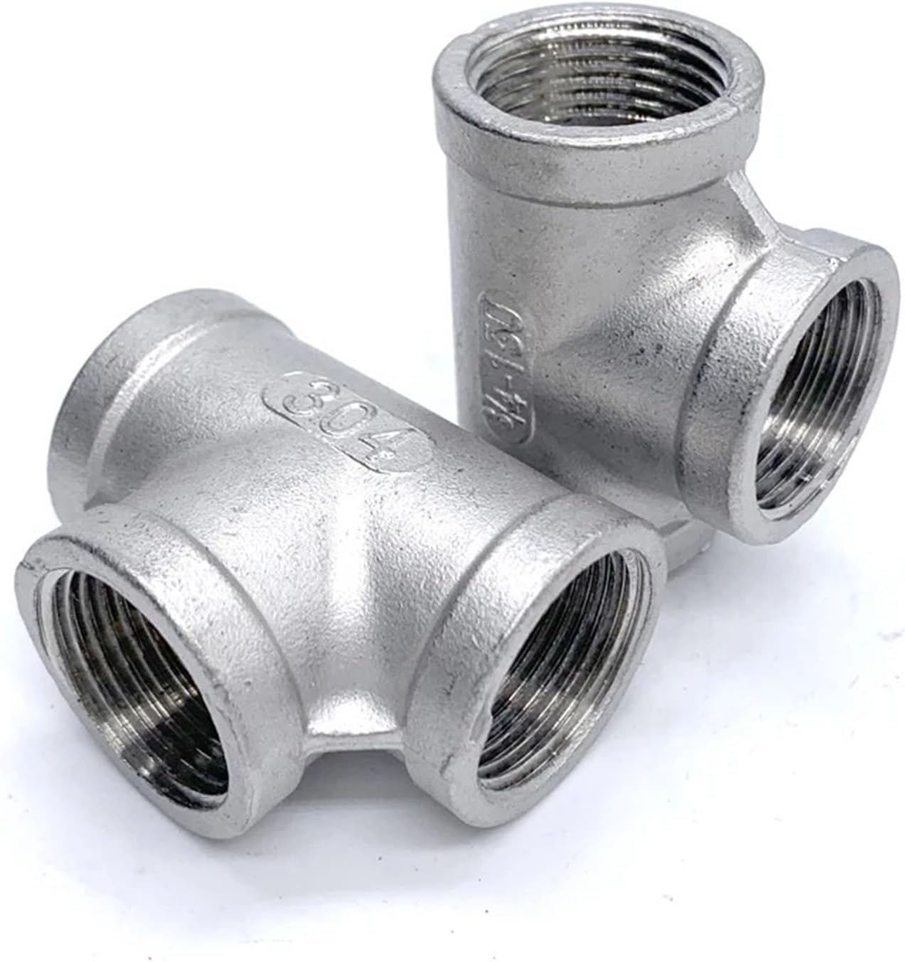 1/8'' 2'' NPT Female Thread 304 Stainless Steel Equal 3 Ways Tee Type Water Pipe Fitting Joint(2")