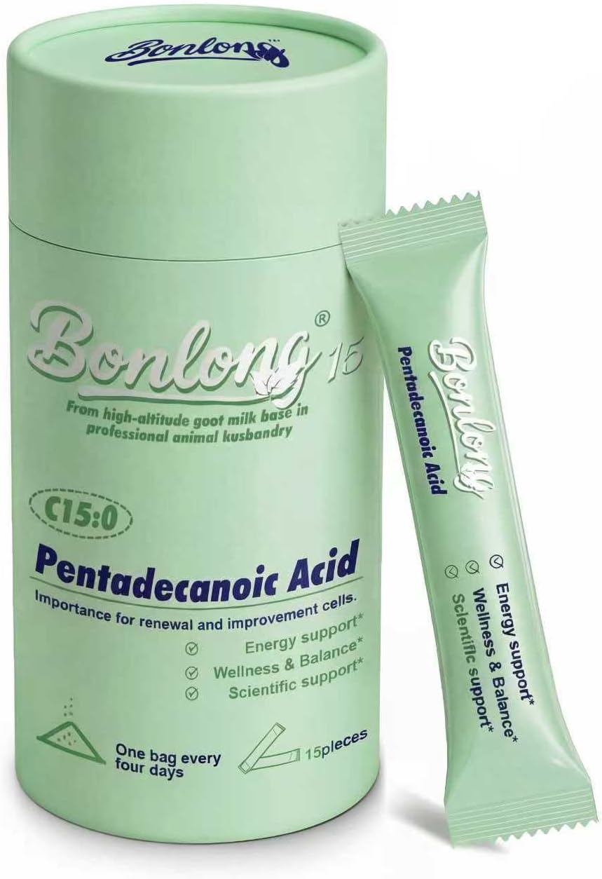 Pentadecanoic Acid, C15:0 Supplement, Premium High Altitude Sheep Milk Source - Essential Odd-Chain Fatty Acid for Cellular Health, Metabolic Support & Overall Wellness (15 Count, Mint, White)