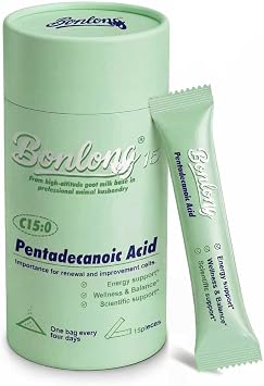 Pentadecanoic Acid, C150 Supplement, Premium High Altitude Sheep Milk Source - Essential Odd-Chain Fatty Acid for Cellular Health, Metabolic Support & Overall Wellness 15 Count, Mint, White