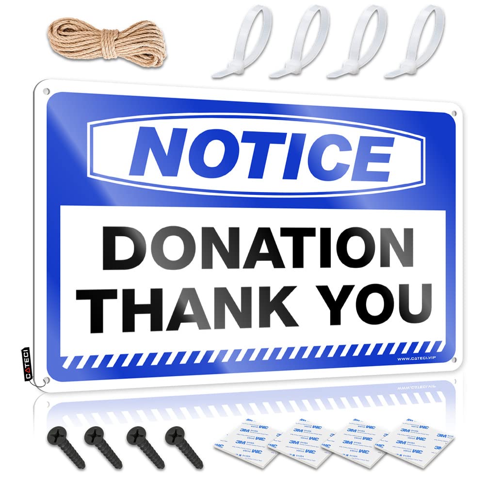 Mwfkkaddb Men's One Color Tinsign Decor Notice Donation Thank You Tin Sign Bar Sign Metal Tin Sign Metal(30X40cm)