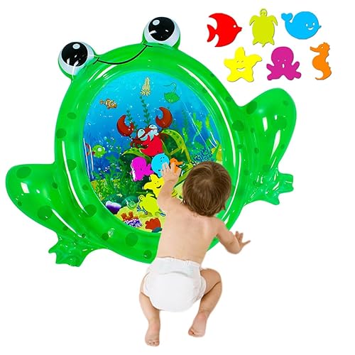 Miniatura 3 de ZHUYNXIR Tapete de agua infantil de rana, tapete de juego para bebé, centro de juegos inflable para recién nacido (36.5 x 30 pulgadas)