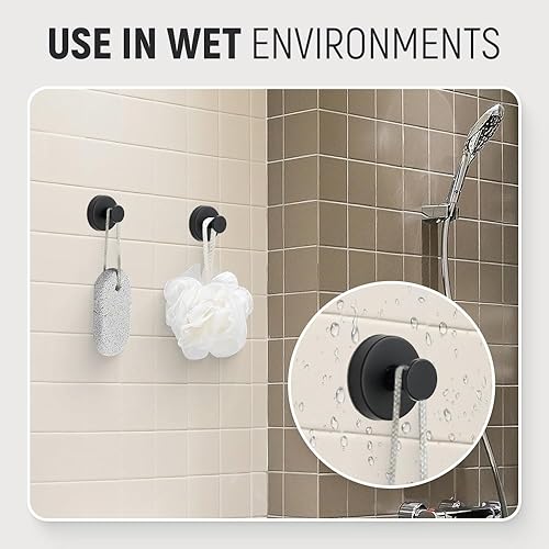 Miniatura 5 de Paquete múltiple de ganchos sin taladro, de acero inoxidable, impermeables, con ventosa, para cocinas y baños (2, dorado)